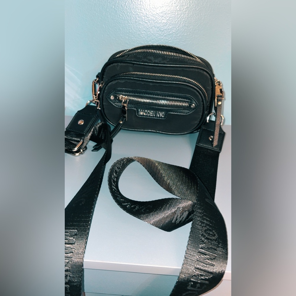 Steve Madden Black Crossbody Bag with Silver Accents